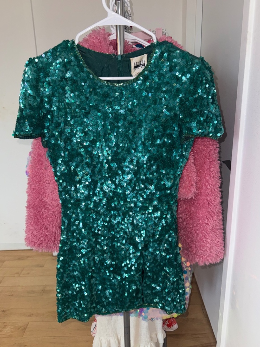 Green Sequin Midi Dress